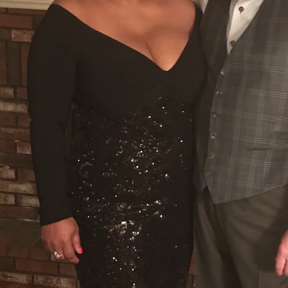 Black Lauren dress with sequins!! - Picture 3 of 3